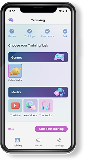 BrainGoMo mobile app — choose your training task